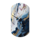 Blue And White Enigmatic Stones II - Asymmetric Metal Wall Clock