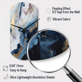 Blue And White Enigmatic Stones II - Asymmetric Metal Wall Clock