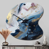 Blue And White Enigmatic Stones II - Asymmetric Metal Wall Clock