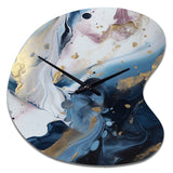 Blue And White Enigmatic Stones II - Asymmetric Metal Wall Clock