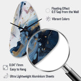 Blue And White Enigmatic Stones II - Asymmetric Metal Wall Clock