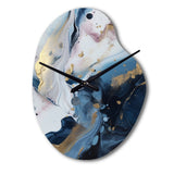 Blue And White Enigmatic Stones II - Asymmetric Metal Wall Clock