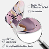 Pink And Gold Mysterious Marble V - Asymmetric Metal Wall Clock