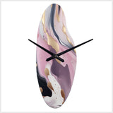 Pink And Gold Mysterious Marble V - Asymmetric Metal Wall Clock