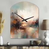 Brown Abstracted Nature I - Asymmetric Metal Wall Clock