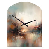 Brown Abstracted Nature I - Asymmetric Metal Wall Clock