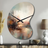 Brown Abstracted Nature I - Asymmetric Metal Wall Clock