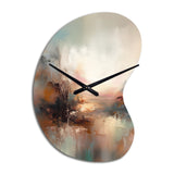 Brown Abstracted Nature I - Asymmetric Metal Wall Clock