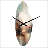 Brown Abstracted Nature I - Asymmetric Metal Wall Clock