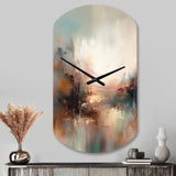 Brown Abstracted Nature I - Asymmetric Metal Wall Clock
