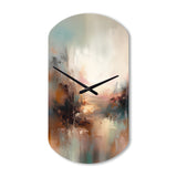 Brown Abstracted Nature I - Asymmetric Metal Wall Clock