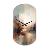 Brown Abstracted Nature I - Asymmetric Metal Wall Clock