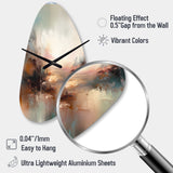 Brown Abstracted Nature I - Asymmetric Metal Wall Clock
