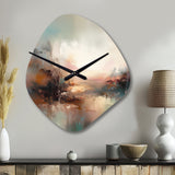Brown Abstracted Nature I - Asymmetric Metal Wall Clock