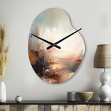 Brown Abstracted Nature I - Asymmetric Metal Wall Clock