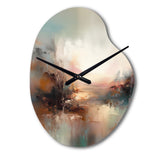 Brown Abstracted Nature I - Asymmetric Metal Wall Clock