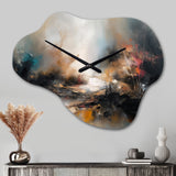 Brown Abstracted Nature II - Asymmetric Metal Wall Clock