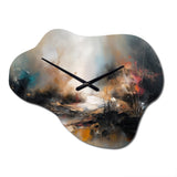 Brown Abstracted Nature II - Asymmetric Metal Wall Clock