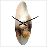 Brown Abstracted Nature III - Asymmetric Metal Wall Clock