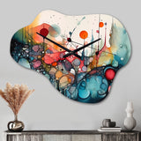 Green And Orange Ethereal Terrains III - Asymmetric Metal Wall Clock