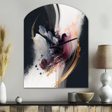 Gold Purple Transcending Complexity I - Asymmetric Metal Wall Clock