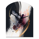 Gold Purple Transcending Complexity I - Asymmetric Metal Wall Clock