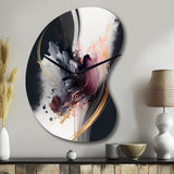 Gold Purple Transcending Complexity I - Asymmetric Metal Wall Clock