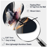 Gold Purple Transcending Complexity I - Asymmetric Metal Wall Clock