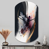 Gold Purple Transcending Complexity I - Asymmetric Metal Wall Clock