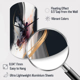 Gold Purple Transcending Complexity I - Asymmetric Metal Wall Clock