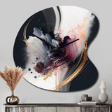 Gold Purple Transcending Complexity I - Asymmetric Metal Wall Clock