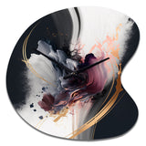 Gold Purple Transcending Complexity I - Asymmetric Metal Wall Clock