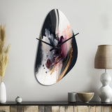 Gold Purple Transcending Complexity I - Asymmetric Metal Wall Clock