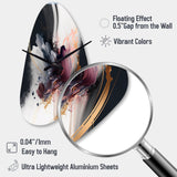Gold Purple Transcending Complexity I - Asymmetric Metal Wall Clock