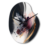 Gold Purple Transcending Complexity I - Asymmetric Metal Wall Clock