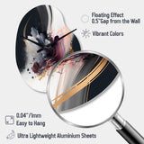 Gold Purple Transcending Complexity I - Asymmetric Metal Wall Clock