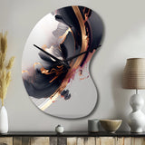 Rose gold Black Transcending Complexity I - Asymmetric Metal Wall Clock