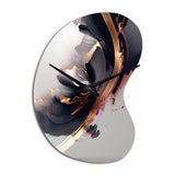 Rose gold Black Transcending Complexity I - Asymmetric Metal Wall Clock