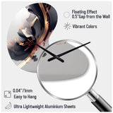 Rose gold Black Transcending Complexity I - Asymmetric Metal Wall Clock