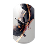 Rose gold Black Transcending Complexity I - Asymmetric Metal Wall Clock