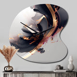 Rose gold Black Transcending Complexity I - Asymmetric Metal Wall Clock