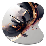 Rose gold Black Transcending Complexity I - Asymmetric Metal Wall Clock