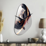Rose gold Black Transcending Complexity I - Asymmetric Metal Wall Clock