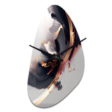 Rose gold Black Transcending Complexity I - Asymmetric Metal Wall Clock