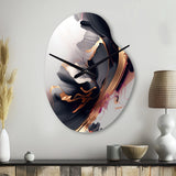 Rose gold Black Transcending Complexity I - Asymmetric Metal Wall Clock