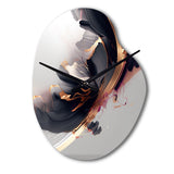 Rose gold Black Transcending Complexity I - Asymmetric Metal Wall Clock