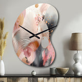 Pink Rose gold Stripes Complexity V - Asymmetric Metal Wall Clock