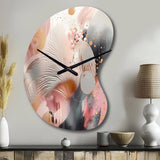 Pink Rose gold Stripes Complexity V - Asymmetric Metal Wall Clock