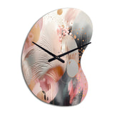 Pink Rose gold Stripes Complexity V - Asymmetric Metal Wall Clock
