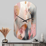Pink Rose gold Stripes Complexity V - Asymmetric Metal Wall Clock